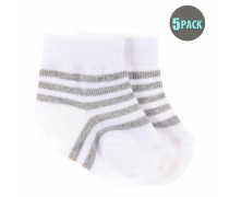 5pk Snugzeez Grey Striped Socks
