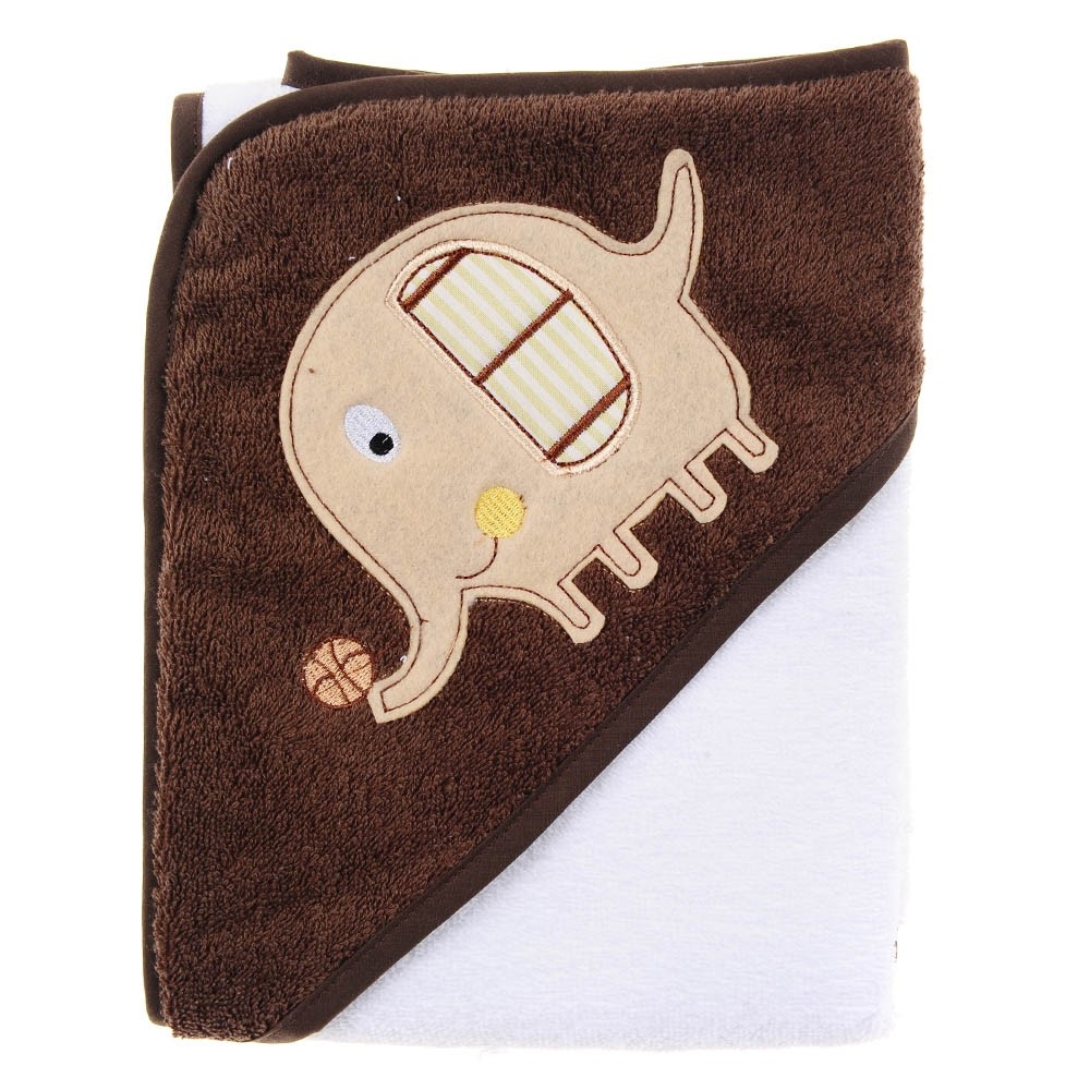 Hooded Towel - Brown Elephant
