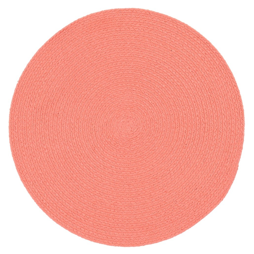 Set of 4 Braided Placemat in Coral Pink