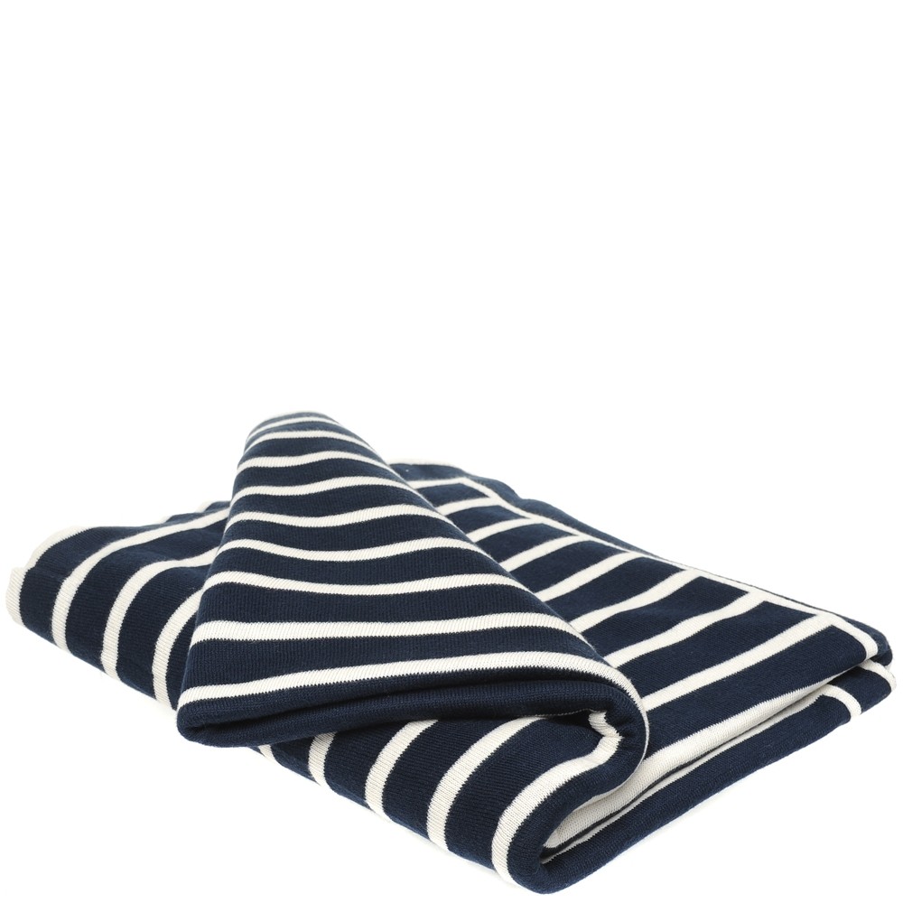 Cotton Knitted Throw Blanket in Stripe