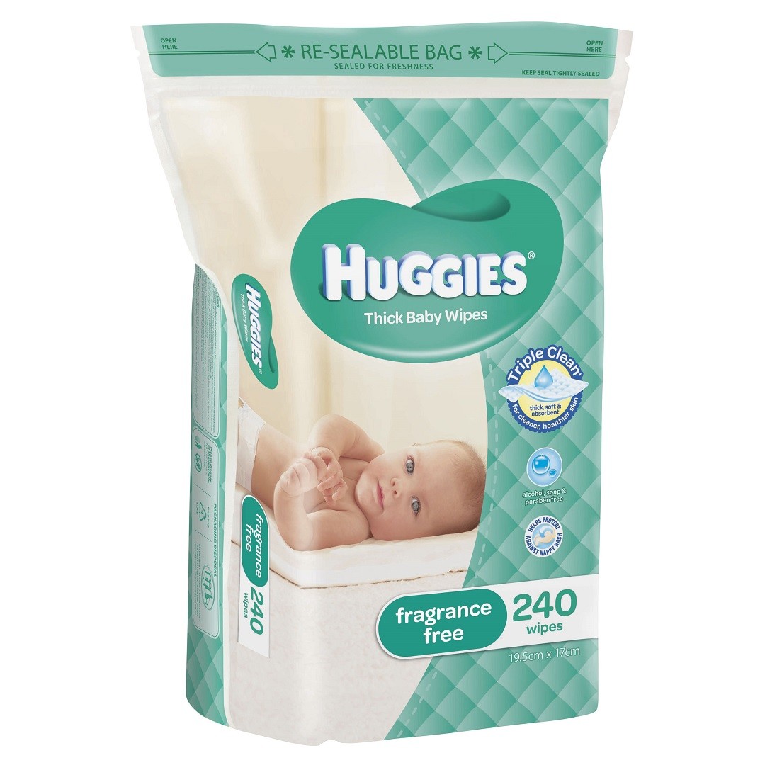 HUGGIES® Baby Wipes Fragrance Free Refills 240pc JUMBO