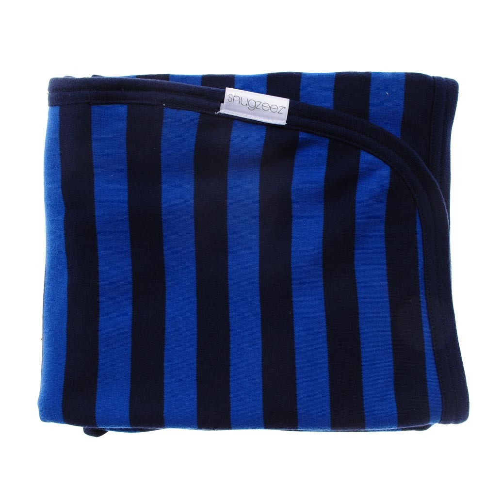 Double Layered Stripe Blanket in Navy