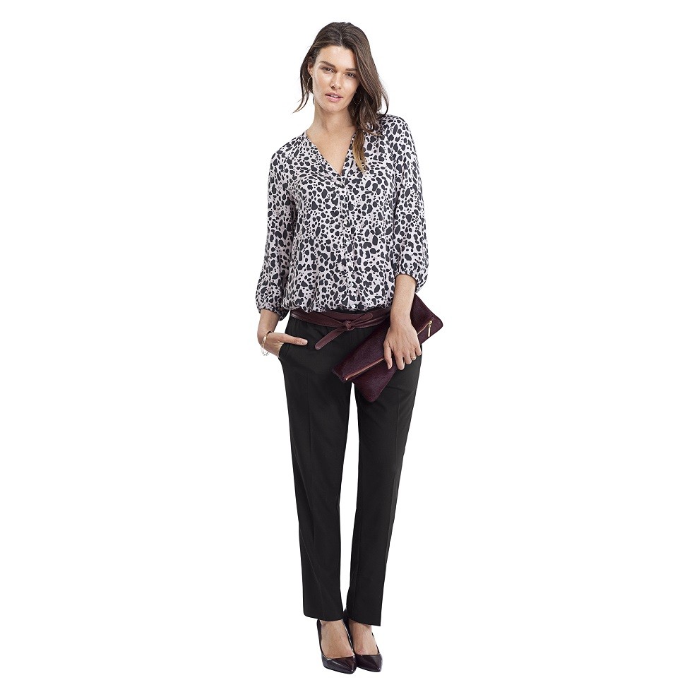 Hailey Relaxed Maternity Pant in Caviar Black