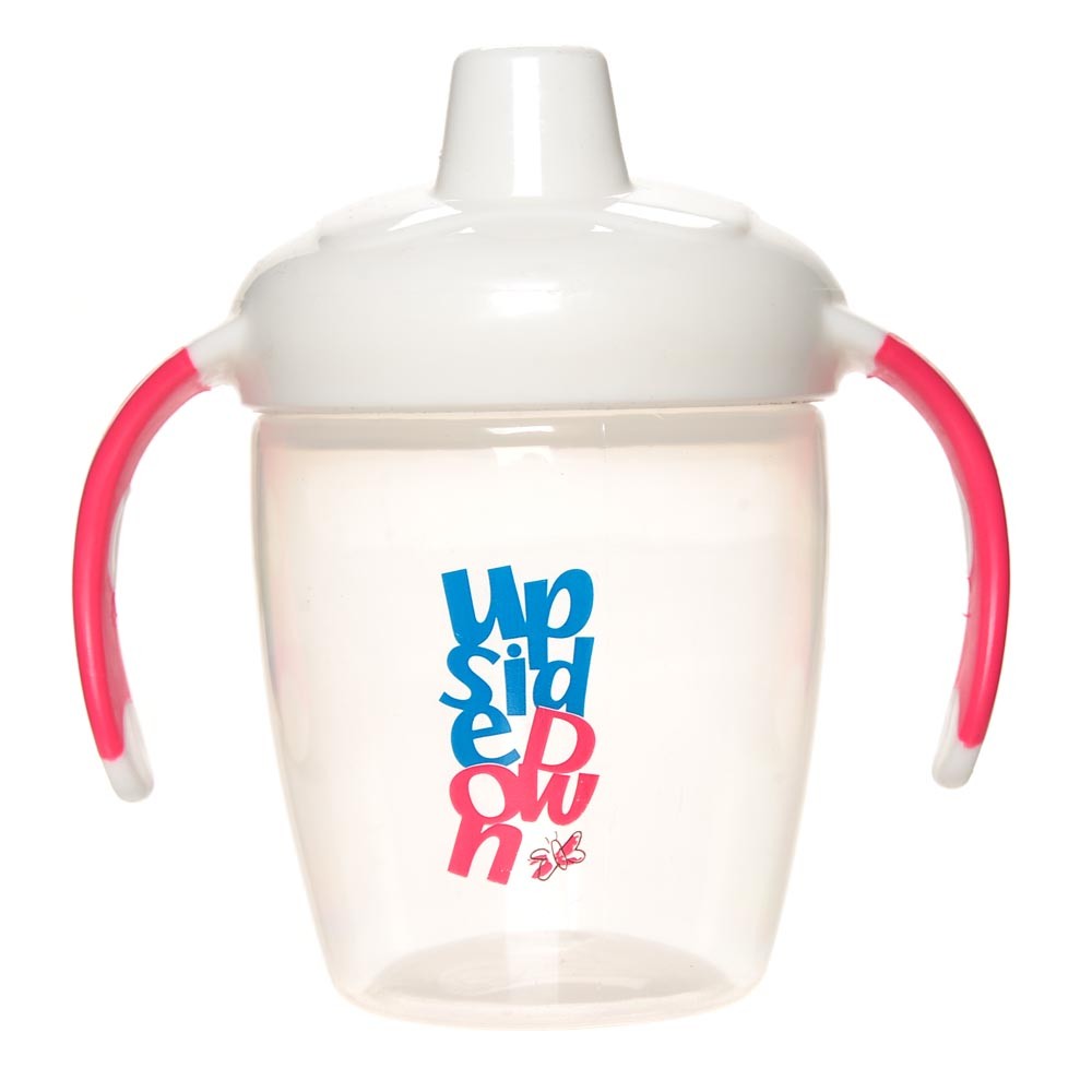 Hard Spout Non-Spill Cup w Handles in White