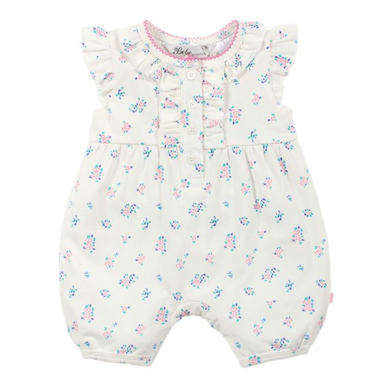 Bebe by Minihaha Nadia Button Front Romper w Frill