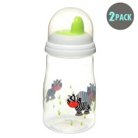 2pk Hard Spout Green Zebra Spill-Proof Sippy Cup