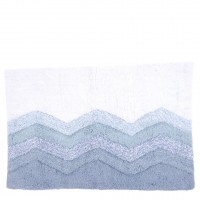 Cotton Tufted Bath Mat in Sky Combo