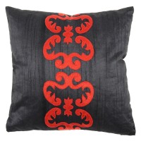 Silk Dupion Collection Cushion in Obsidian 40 x 40cm