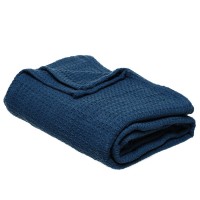Cotton Waffle Throw Blanket in Charcoal