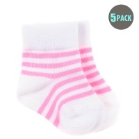 5pk Snugzeez Pink Striped Socks