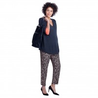 Hutton Relaxed Maternity Pant in Animalistic Print
