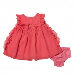 Bebe by Minihaha Special Occassions Bow Front Dress W Frills