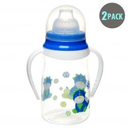 2pk Soft Spout Blue Dino Non-Spill Sippy Cup With Handle