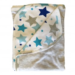 Reversible Hooded Blanket in Grey Star