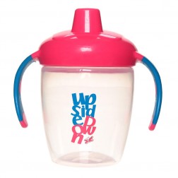 Hard Spout Non-Spill Cup w Handles in Pink